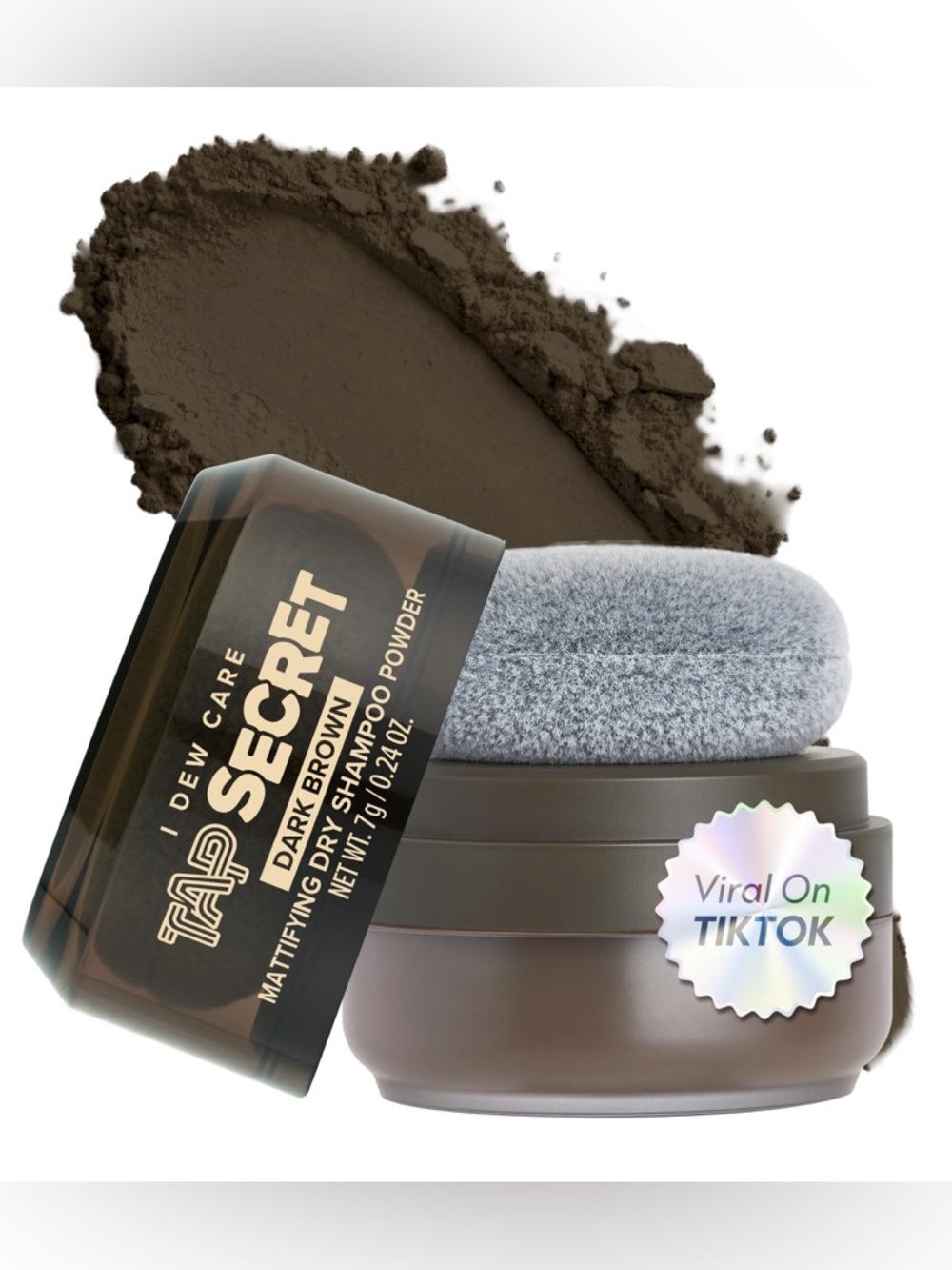I DEW CARE Tap Secret Mattifying Dry Shampoo Powder - Dark Brown Vegan